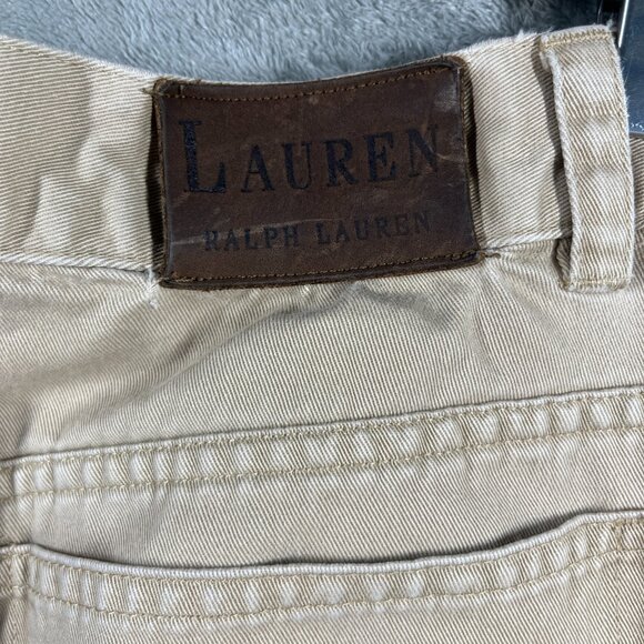 VTG Lauren Ralph Lauren Pants Mens Size 10 Beige Cotton Chino Tapered - Picture 5 of 11